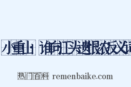 小重山·谁向江头遗恨浓反义词是什么意思的图片